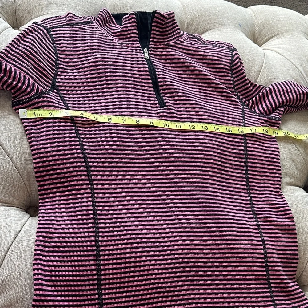 Lauren active Ralph Lauren Chic Striped Black and Pink Women's Sweatshirt - Picture 10 of 10